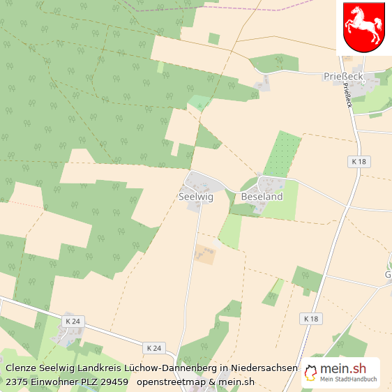 Clenze Seelwig  Lageplan